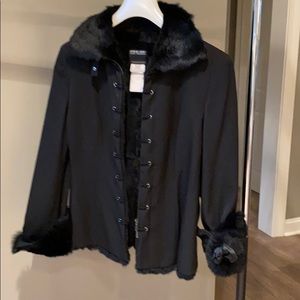 Giorgio Armani Canvas and Fur Short Jacket